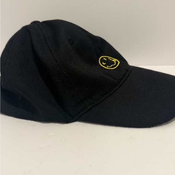 Nirvana Baseball Cap Hat Black Yellow Smiley Face Embroidered OSFM Strap Back - Picture 2 of 5